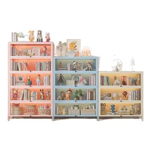 紫色手办柜乐高展示柜家用陈列柜手办透明收纳柜收藏储物柜钢制