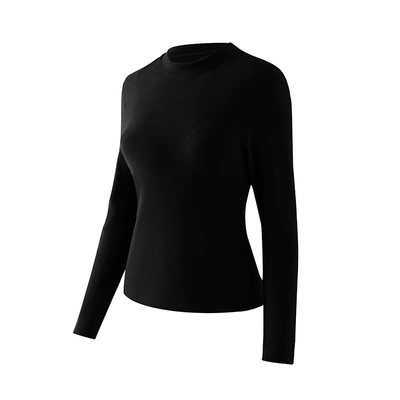 高领长袖德绒保暖内衣女一体带胸垫加绒加厚秋衣打底衫秋冬季上衣