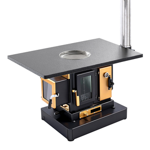 新型三面观火柴火气化炉真火壁炉烤火炉子家用室内无烟柴火取暖炉