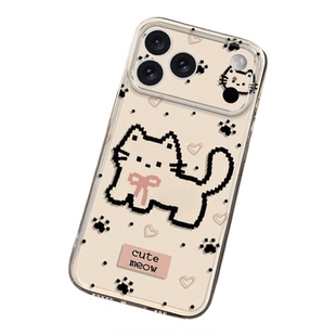 可爱像素小猫iPhone17手机壳适用苹果16ProMax透明15P新14Pro外壳iPhoneAir保护13pm套14Plus12新款ip全包Air
