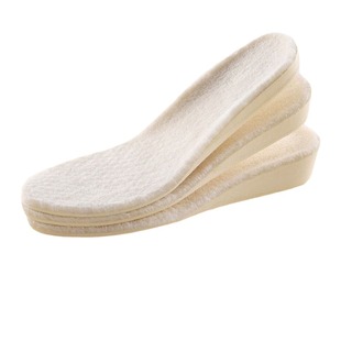 女士pu羊羔绒踩屎感内增高鞋垫女款增高保暖不累脚软底防臭加绒
