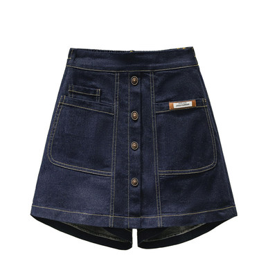 胖mm大码牛仔短裤女2026夏季新款高腰显瘦阔腿裤宽松a字半身裙子