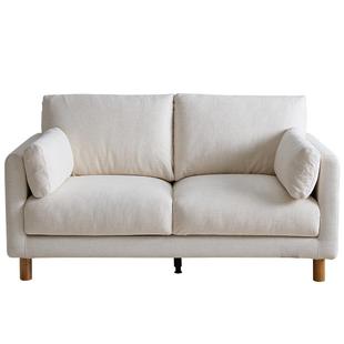 全友家居北欧原木风布艺沙发三人位可拆洗新款小户型客厅直排家具