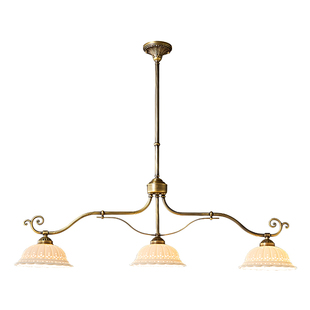 依诗豪 法式全铜中古复古怀旧餐厅吊灯美式长条灯具护眼茶室灯具