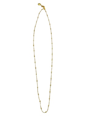 PAUSA ANN s925 进口多切面圆珠高闪简约韩风金银素链锁骨链