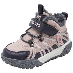 巴布豆童鞋女童鞋子冬季女孩加绒大棉鞋2025新款儿童高帮运动鞋男