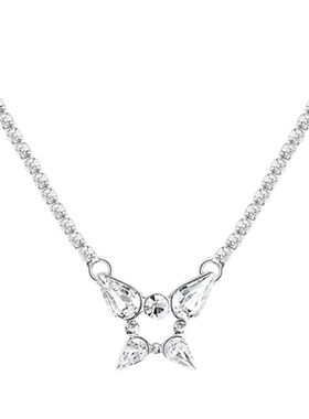 蝴蝶项链女S925纯银送女友锁骨链