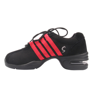 正品sansha三沙现代舞鞋广场舞蹈鞋女外穿布面时尚运动爵士跳舞鞋