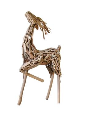 木质发光鹿招财客厅摆件