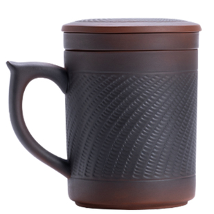 男士紫陶办公室泡茶杯带过滤内胆陶瓷跳刀茶水分离喝茶水杯杯子