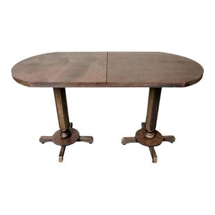 中古桌椅组合长桌靠墙桌椭圆桌半圆墙壁桌实木桌脚可咖啡厅餐厅桌