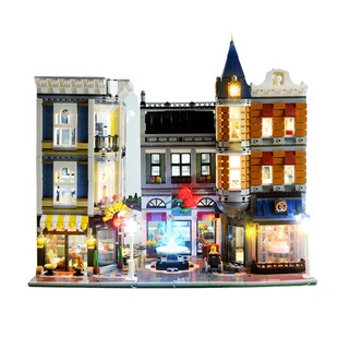 Yeabricks适用乐高10255中心集会广场LED灯具街景灯光 配件灯饰城