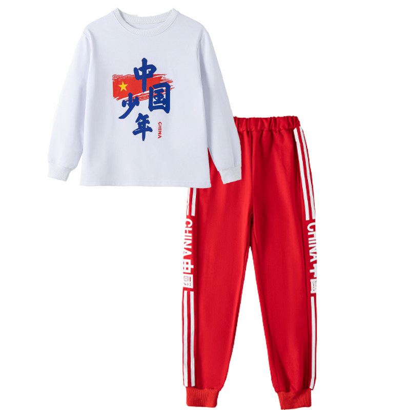 儿童啦啦队演出服国潮风小学生运动会班服爱国舞蹈表演服装幼儿园