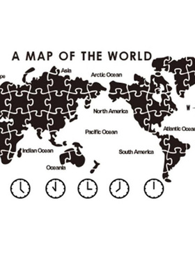 镜面世界地图亚克力超大客厅墙贴
