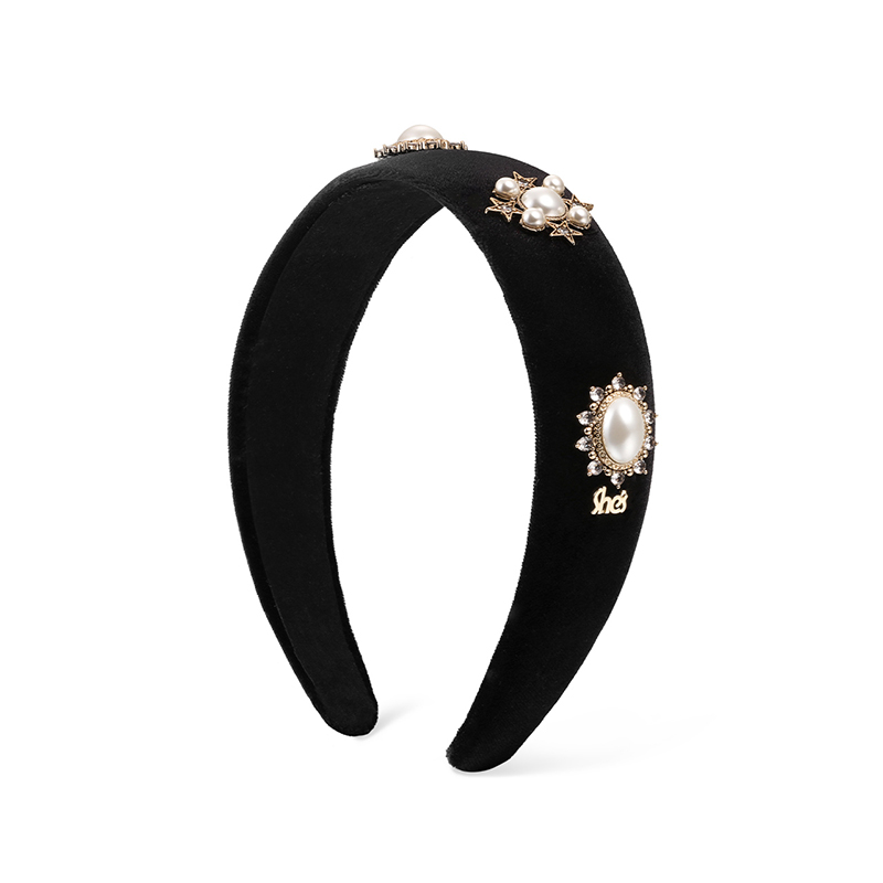 shes巴比耶复古宫廷风丝绒发箍工艺珍珠头箍发卡发饰头饰品