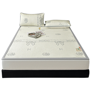 软凉席夏季冰丝席三件套床笠款可机洗夏天冰凉床垫夏凉床单空调席