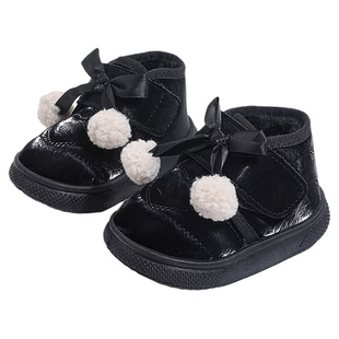 婧麒女童鞋雪地靴加绒加厚保暖棉鞋2025冬季新款男童防滑软底短靴