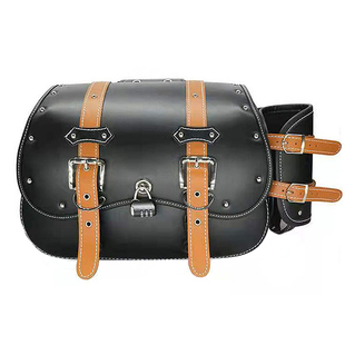 复古摩托车钱江奔达灰石金吉拉300通用防水皮革带锁边箱边包挂包