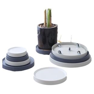 移动花盆托盘底座带轮万向轮花盘拖滚轮滑轮白色塑料隐藏隐形轮子