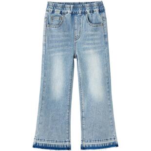 soyo舍予良仓弹力复古儿童牛仔裤2026春秋新款女童喇叭裤宝宝裤子