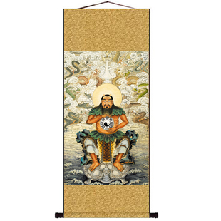 伏羲女娲画像人祖国画家居供奉卷轴挂画镇宅纳福复古画