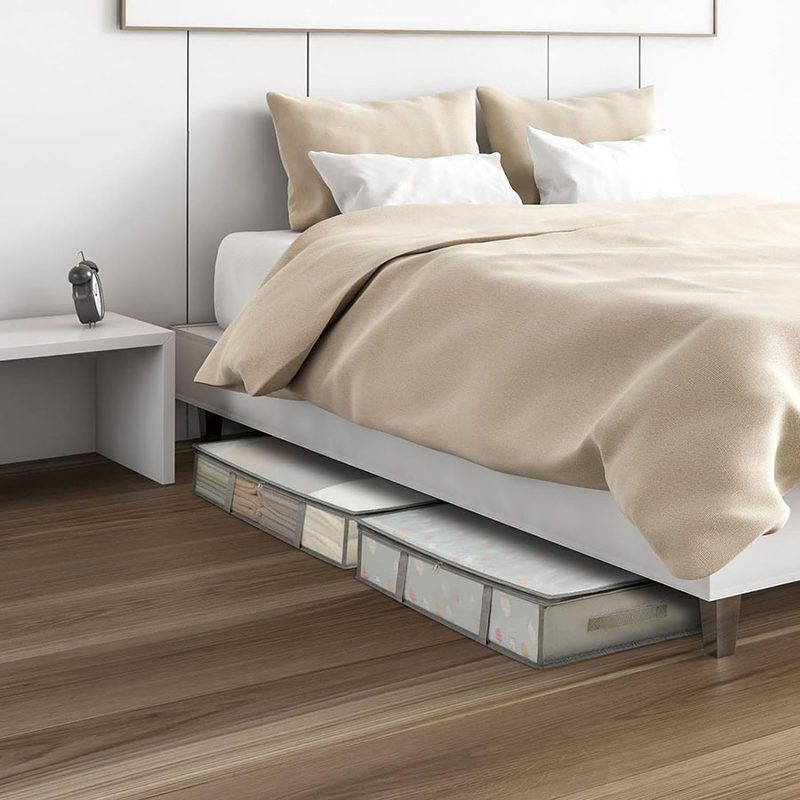 跨境收纳箱衣服棉被床底透明收纳防潮家用大容量手提收纳袋折叠