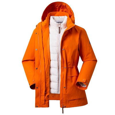 乐飞叶户外防水冲锋衣三合一女