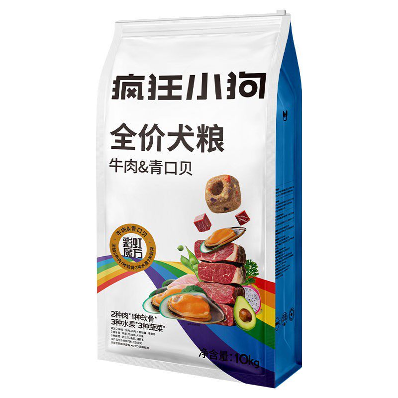 疯狂小狗狗粮20斤牛肉青口贝狗粮