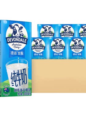 德运澳洲全脂牛奶香醇200ml*6盒