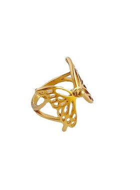 钛钢时尚戒指ring女戒女蝴蝶18k