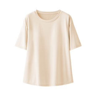 带胸垫睡衣女士单件上半身衣可外穿大码薄款短袖莫代尔家居服套装