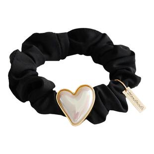 复古珍珠爱心发圈气质高级感不伤发布圈头绳简约基础绑头发皮筋女