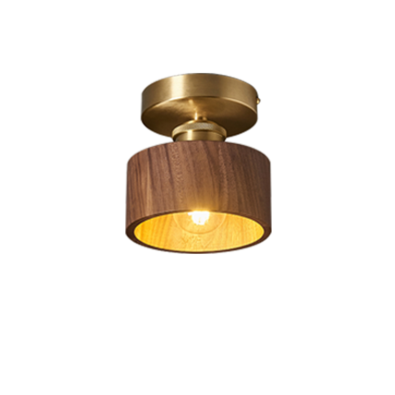 简约全铜过道灯走廊灯胡桃木吸顶灯玄关入户灯设计师创意衣帽间灯