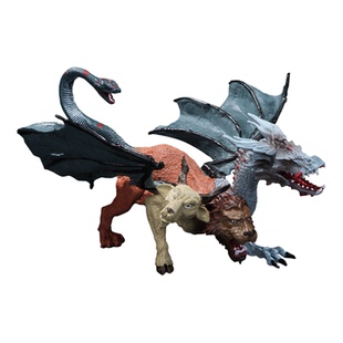 仿真魔兽龙神话龙恐龙模型奇美拉兽玩具飞龙三头龙喷火龙巨龙恶龙