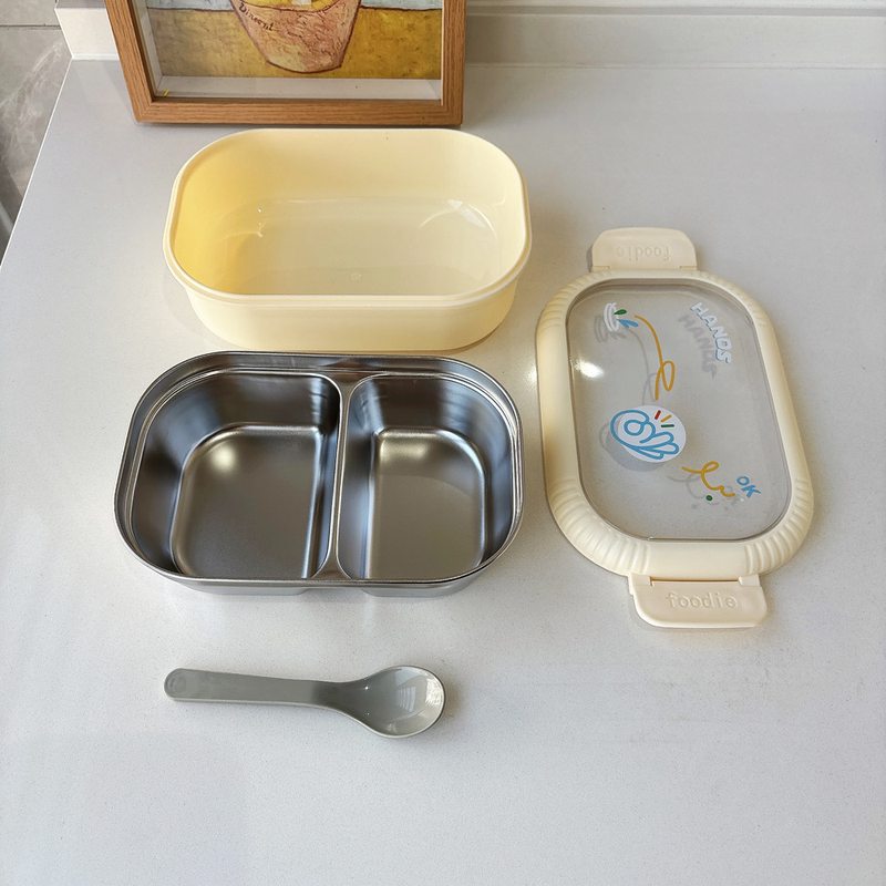 保温不锈钢饭盒学生午餐盒双层加热便携上班族餐盒批发分格便当盒