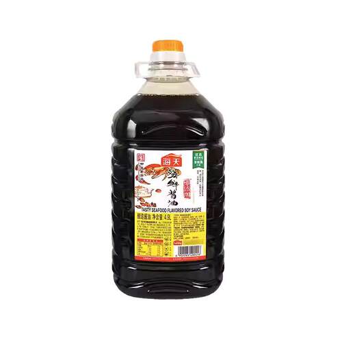 海天海鲜专用酱油4.9L商用大桶批发火锅烧烤蘸料凉拌佐餐酿造酱油