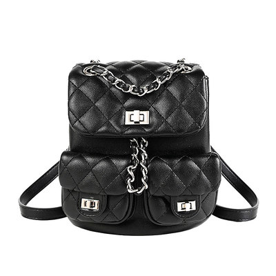 Bagofparody菱格链条双肩背包