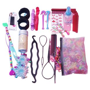 盘发器儿童编发工具套装丸子头懒人编发碎发神器折叠梳女童拉发针