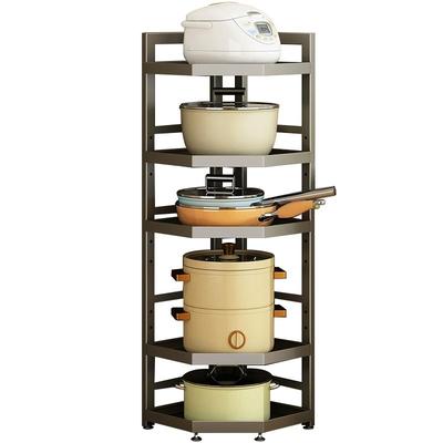 厨房三角置物架落地多层锅架多功能转角家用靠墙放锅收纳三脚架子