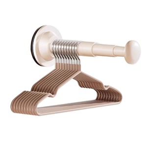 衣架收纳神器家用免打孔晾阳台壁挂式置物架吸盘玻璃衣柜墙面伸缩