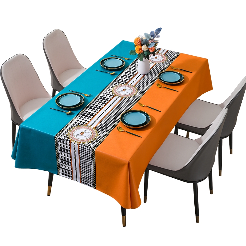 桌布免洗防水防油防烫轻奢高级感长方形餐桌台布新款pvc茶几桌垫