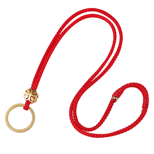 手工编织中小学生钥匙挂绳儿童小孩老年人防丢挂脖子金属卡扣绳子