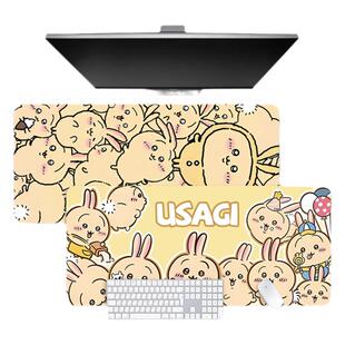 可爱卡通鼠标垫超大号女生办公室高颜值电脑键盘写字台学生桌垫子