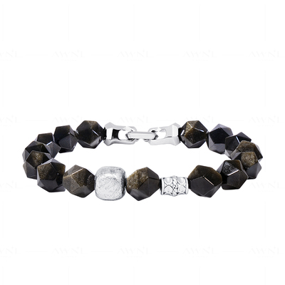 AWNL霖奈北欧M陨石金辉祥龙手链