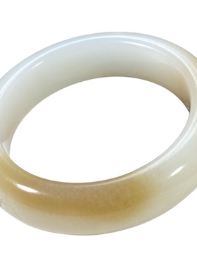 新疆和田玉轮胎镯糖白籽料平安镯