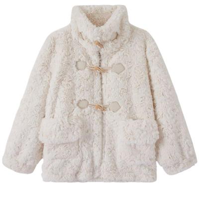 小香风2025新款皮草羊羔毛外套女皮毛一体秋冬季獭兔毛加厚牛角扣