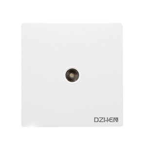 顶臻86型有线电视插座TV闭路电视模块 雅白数字高清电视墙壁插座