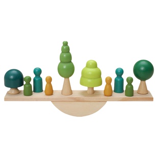 儿童早教彩色积木平衡木森林跷跷板叠叠乐手眼协调互动游戏玩具