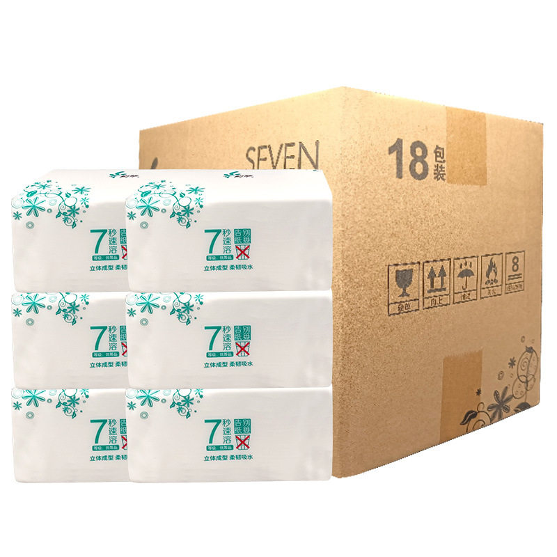 格新木浆速溶卫生纸18包不堵马桶