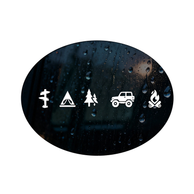 登山帐篷篝火元素露营越野车贴纸